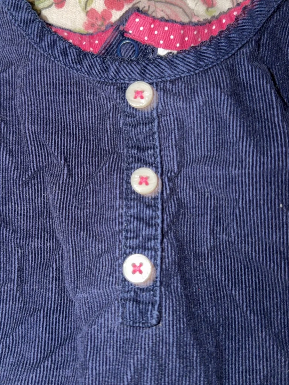 Carter's Navy Corduroy Dress with Teal & Pink Owl Applique